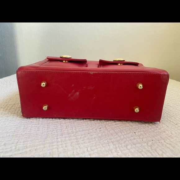 Red Leather Box Purse with Gold Link Chain by Via Repubblica// Butter Leather - Picture 9 of 9